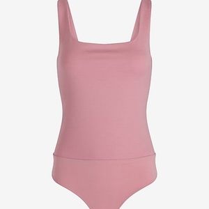 Express Body Contour Textured Square Neck Bodysuit